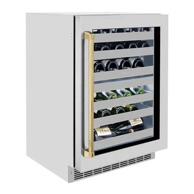 Zline Autograph Edition 24 In. Touchstone Dual Zone 44 Bottle Wine Cooler In White,matte Black