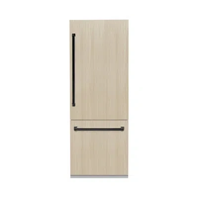 Zline Autograph Edition 30 In. 16.1 Cu. Ft. Panel Ready Built-in Bottom Freezer Refrigerator With Water Di In Matte Black