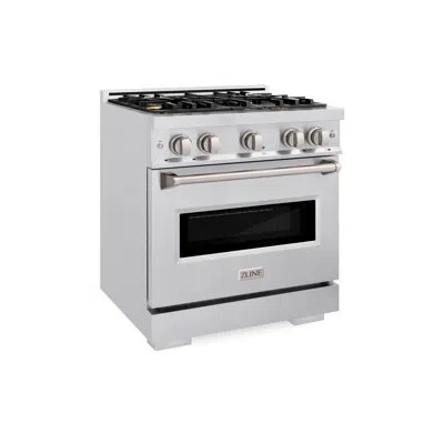 Zline Autograph Edition 30 In. 4.2 Cu. Ft. Classic Dual Fuel Range With 4 Burner Gas Cooktop And Electric  In Stainless Steel