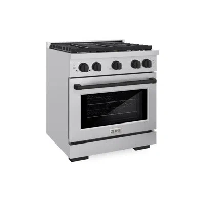 Zline Autograph Edition 30 In. 4.2 Cu. Ft. Paramount Dual Fuel Range With 4 Burner Gas Cooktop And Electri In Matte Black