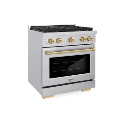 Zline Autograph Edition 30 In. 4.2 Cu. Ft. Paramount Gas Range With 4 Burner Cooktop And Convection Gas Ov In Stainless Steel