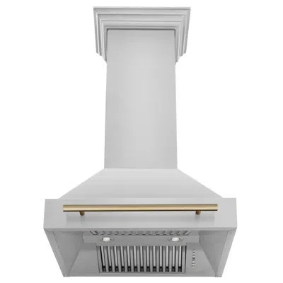 Zline Autograph Edition 30 In. Stainless Steel Range Hood With Stainless Steel Shell And Handle In Champagne Bronze