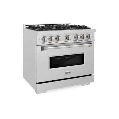 Zline Autograph Edition 36 In. 5.2 Cu. Ft. Classic Dual Fuel Range With 6 Burner Gas Cooktop And Electric  In Satin Stainless Steel