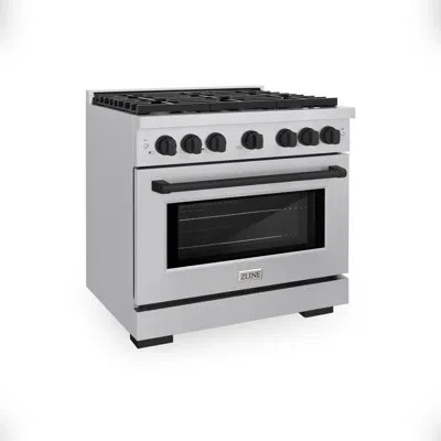 Zline Autograph Edition 36 In. 5.2 Cu. Ft. Paramount Gas Range With 6 Burner Cooktop And Convection Gas Ov In Stainless Steel