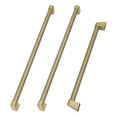 Zline Autograph Edition 36 In. Built-in Refrigerator Helix Handles (set Of 3) In Champagne Bronze