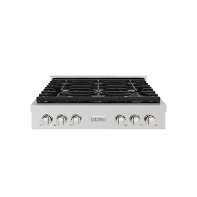 Zline Autograph Edition 36 In. Paramount Gas Rangetop With 6 Burners And Porcelain Cooktop In Stainless St In Stainless Steel