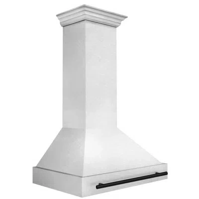 Zline Autograph Edition 36 In. Satin Stainless Steel Wall Mount Range Hood With Handle In Matte Black