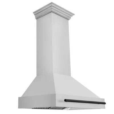 Zline Autograph Edition 36 In. Stainless Steel Range Hood With Stainless Steel Shell In Stainless Steel,matte Black