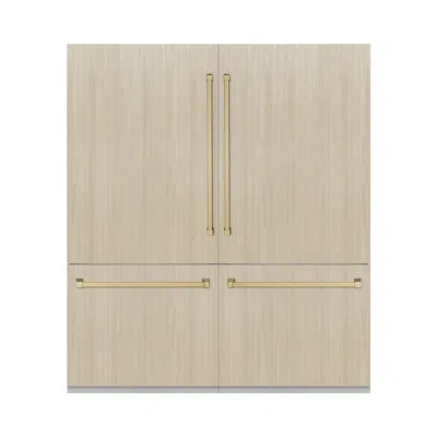 Zline Autograph Edition 72 In. 39.6 Cu. Ft. Panel Ready French Door Built-in Bottom Freezer Refrigerator W In Panel Ready,graphite Gray,champagne Bronze