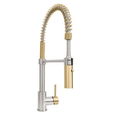 Zline Autograph Sierra Pull Down Spring Single Handle Kitchen Faucet In Brushed Nickel;champagne Bronze