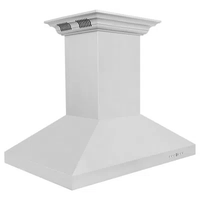 Zline Crownsound™ducted Vent Island Mount Range Hood In Stainless Steel With Built-in Bluetooth Speakers