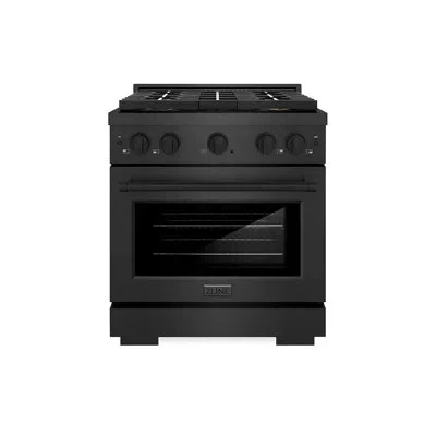 Zline Designer 30 In. 4.2 Cu. Ft. Paramount Dual Fuel Range With 4 Burner Duopro™ Cooktop And Electric Con In Black Satin