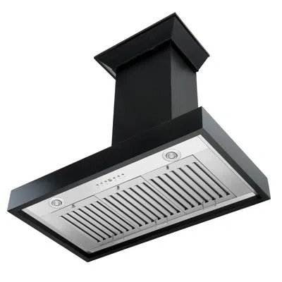Zline Ducted Wooden Wall Mount Range Hood In Black