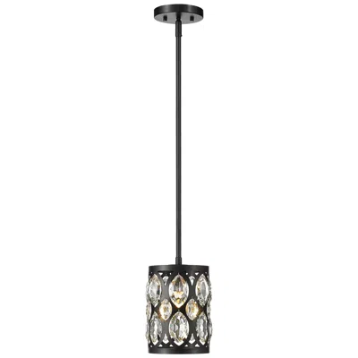 Z-lite 1 Light Mini Pendant In Matte Black Finish