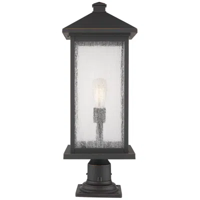 Z-lite 1 Light Outdoor Pier Mounted Fixture In Oil Rubbed Bronze Finish