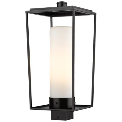 Z-lite 1 Light Outdoor Post Mount Fixture In Black Finish
