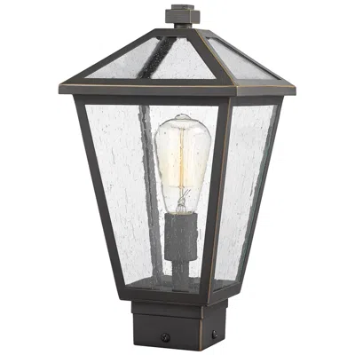 Z-lite 1 Light Outdoor Post Mount Fixture In Oil Rubbed Bronze Finish