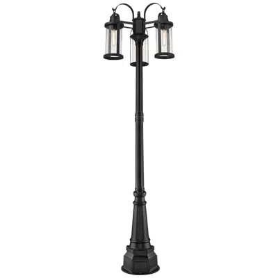 Z-lite 102.5" High 3-light Black Finish Traditional Outdoor Post Light