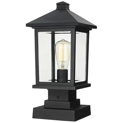 Z-lite 17" High Black Outdoor Pier Mount Lantern Post Light
