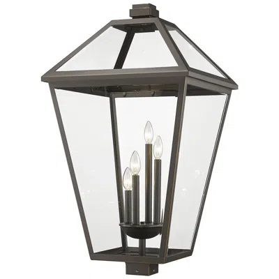 Z-lite 4 Light Outdoor Post Mount Fixture In Oil Rubbed Bronze Finish