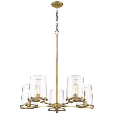 Z-lite 5 Light Chandelier In Rubbed Brass Finish