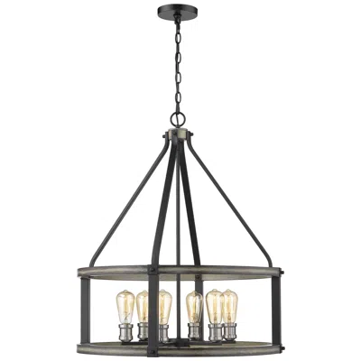 Z-lite 6 Light Pendant In Ashen Barnboard Finish