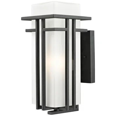 Z-lite Abbey 14 3/4" High Black Metal Outdoor Wall Light