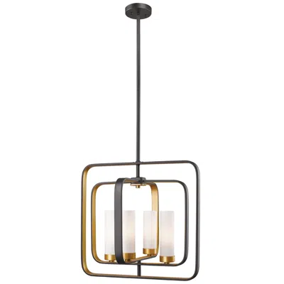 Z-lite Aideen 13 1/4" Wide Bronze And Gold 4-light Pendant
