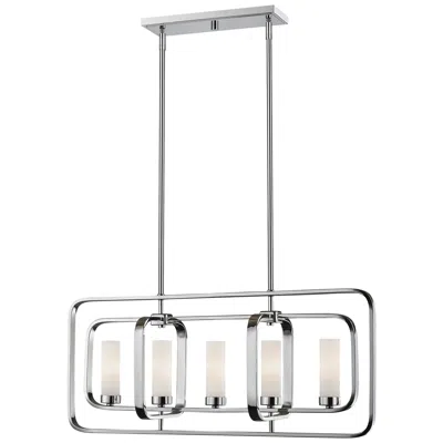 Z-lite Aideen By  Chrome 5 Light Island Pendant
