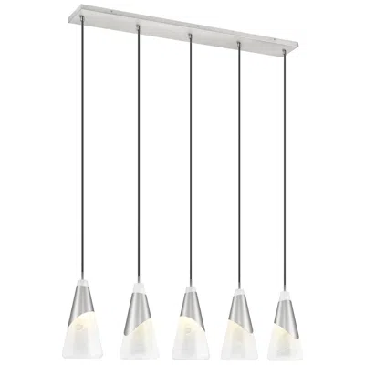 Z-lite Aimie By  Brushed Nickel 5 Light Linear Chandelier