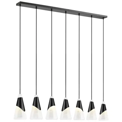 Z-lite Aimie By  Matte Black 7 Light Linear Chandelier