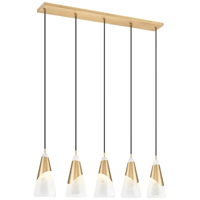 Z-lite Aimie By  Modern Gold 5 Light Linear Chandelier