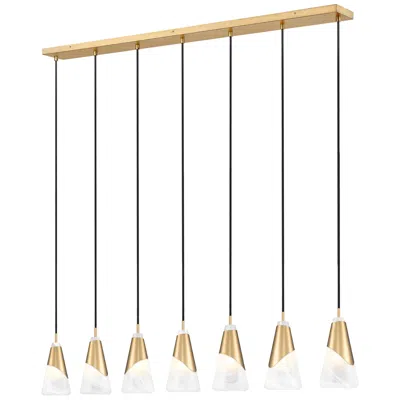 Z-lite Aimie By  Modern Gold 7 Light Linear Chandelier