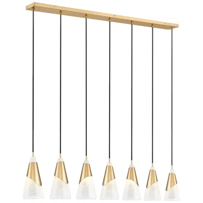 Z-lite Aimie By  Modern Gold 7 Light Linear Chandelier