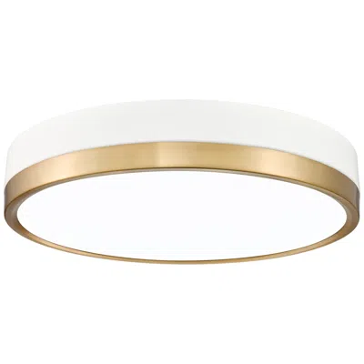 Z-lite Algar 16" Wide Matte White And Modern Gold Led Ceiling Light