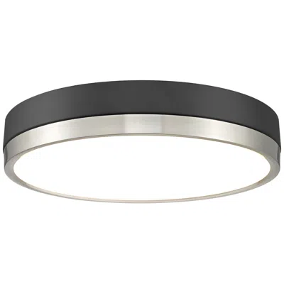 Z-lite Algar 16"w Matte Black And Brushed Nickel Led Ceiling Light