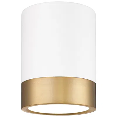Z-lite Algar 6" Wide Matte White And Modern Gold Led Ceiling Light
