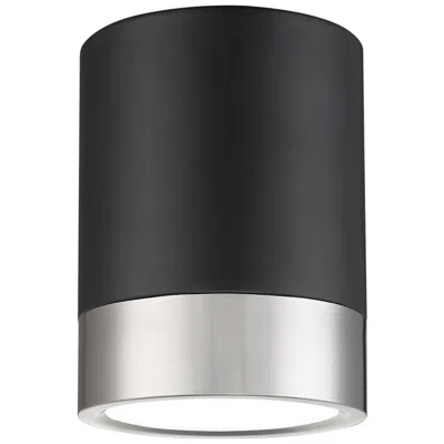 Z-lite Algar By  Matte Black + Brushed Nickel 1 Light Flush Mount
