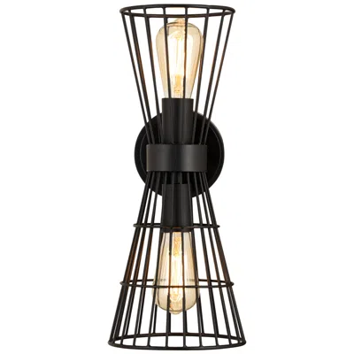 Z-lite Alito By  Matte Black 7 Inch 2 Light Wall Sconce