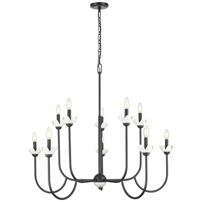 Z-lite Allistair By  Matte Black 10 Light Chandelier