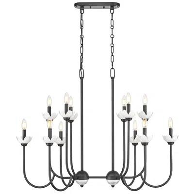 Z-lite Allistair By  Matte Black 12 Light Linear Chandelier
