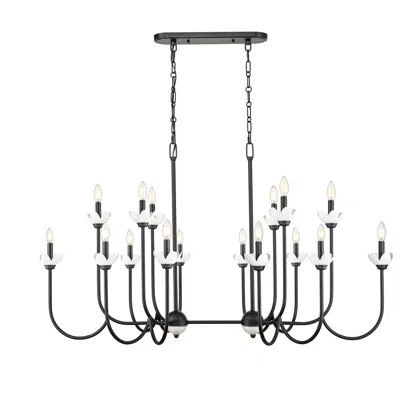 Z-lite Allistair By  Matte Black 16 Light Linear Chandelier