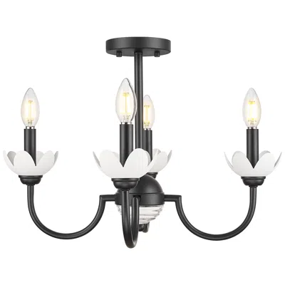Z-lite Allistair By  Matte Black 4 Light Semi Flush Mount
