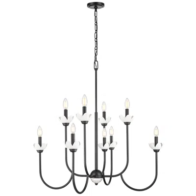 Z-lite Allistair By  Matte Black 8 Light Chandelier