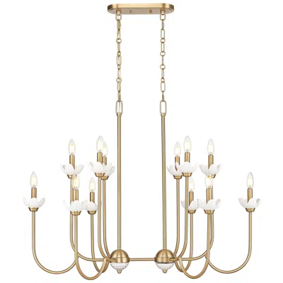 Z-lite Allistair By  Modern Gold 12 Light Linear Chandelier