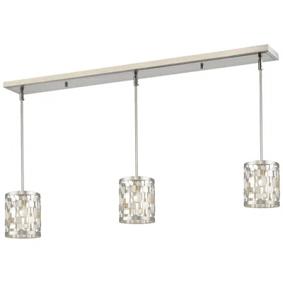 Z-lite Almet By  Brushed Nickel 1 Light Island Pendant In Gray