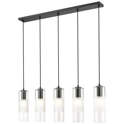Z-lite Alton 42" Wide Matte Black 5-light Linear Pendant