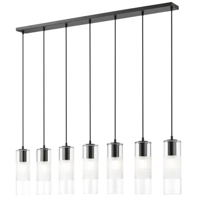 Z-lite Alton 54" Wide Matte Black 7-light Linear Pendant