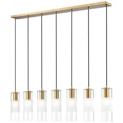 Z-lite Alton 54" Wide Modern Gold 7-light Linear Pendant Chandelier