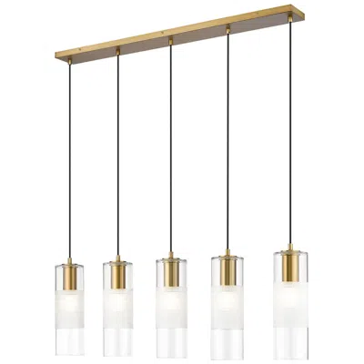 Z-lite Alton By  Modern Gold 5 Light Linear Chandelier In White